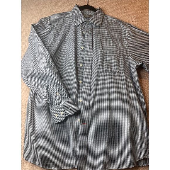 Daniel‎ Cremieux Signature Collection Men's Down Shirt Navy/White Size L #18 - Picture 1 of 5